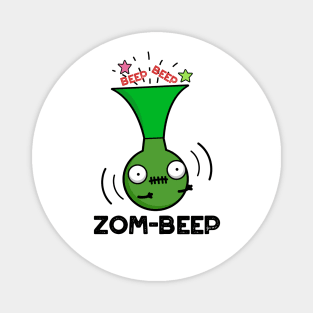 Zom-beep Cute Halloween Zombie Honker Pun Magnet